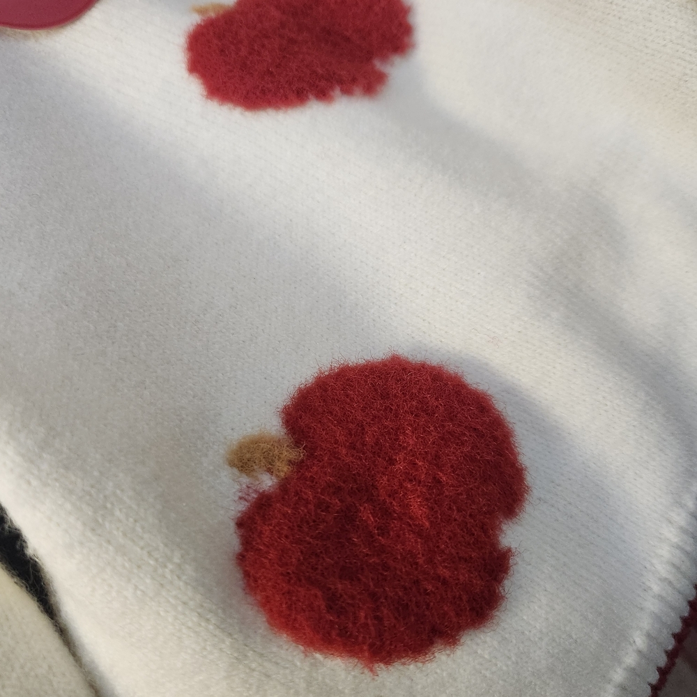 Cupcakes&Cashmere Soft Red Apple Sweater&Houndstooth Skirt Set w/HairClip,S4,NWT - Picture 4 of 5